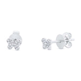 0.07ct 14k White Gold Diamond Pave Butterfly Stud Earring